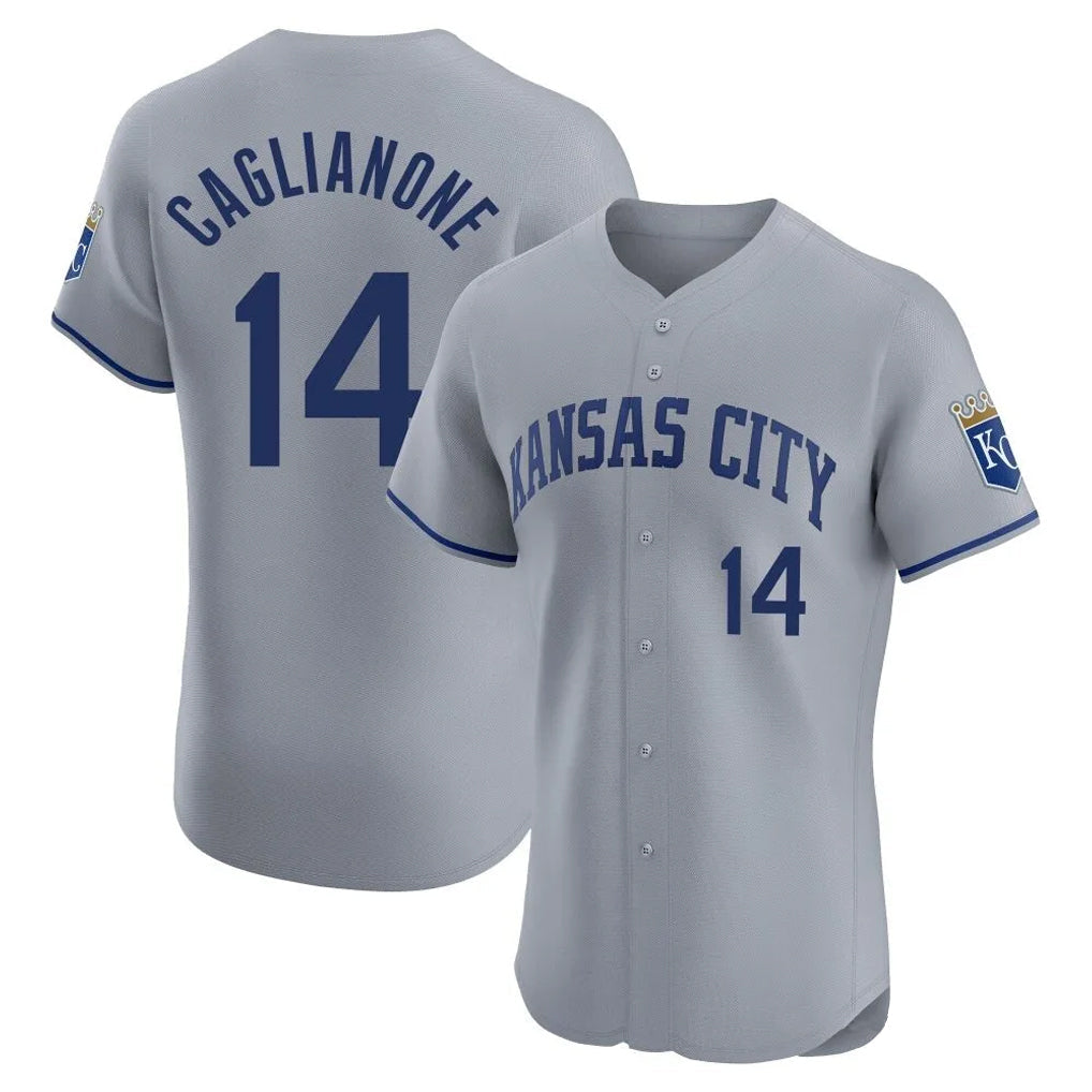 Choea KC.Royals #14 Jac Caglianone Player Gray Limited Elite Home Stitched Jerseys