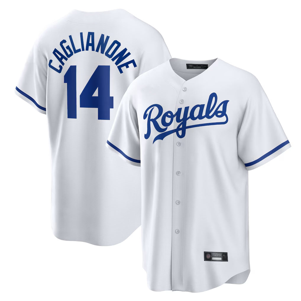 Choea KC.Royals #14 Jac Caglianone Player White Home Game Stitched Jerseys