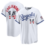 Choea KC.Royals #14 Jac Caglianone White USA 250 Fourth of July Home Stadium Jersey