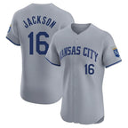 Choea KC.Royals #16 Bo Jackson Player Gray Limited Elite Home Stitched Jerseys