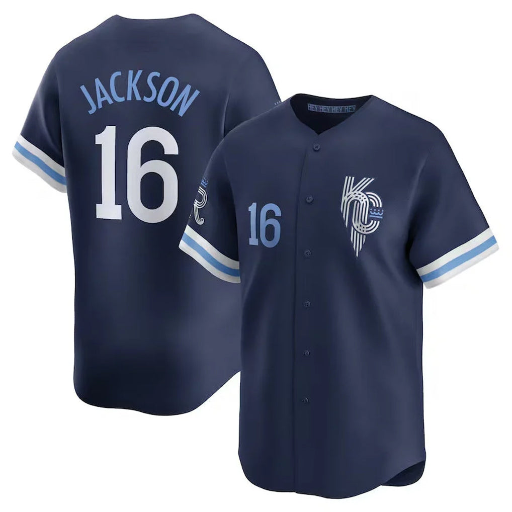 Choea KC.Royals #16 Bo Jackson Player Navy City Connect Limited Home Stitched Jerseys