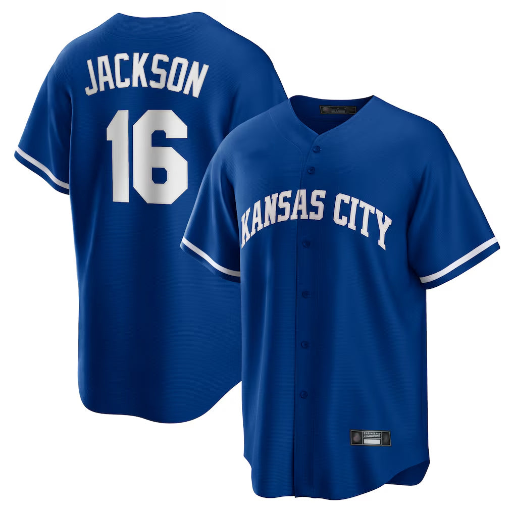 Choea KC.Royals #16 Bo Jackson Player Royal Game Home Stitched Jerseys