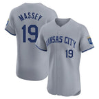 Choea KC.Royals #19 Michael Massey Player Gray Limited Elite Home Stitched Jerseys