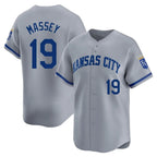 Choea KC.Royals #19 Michael Massey Player Gray Limited Home Stitched Jerseys
