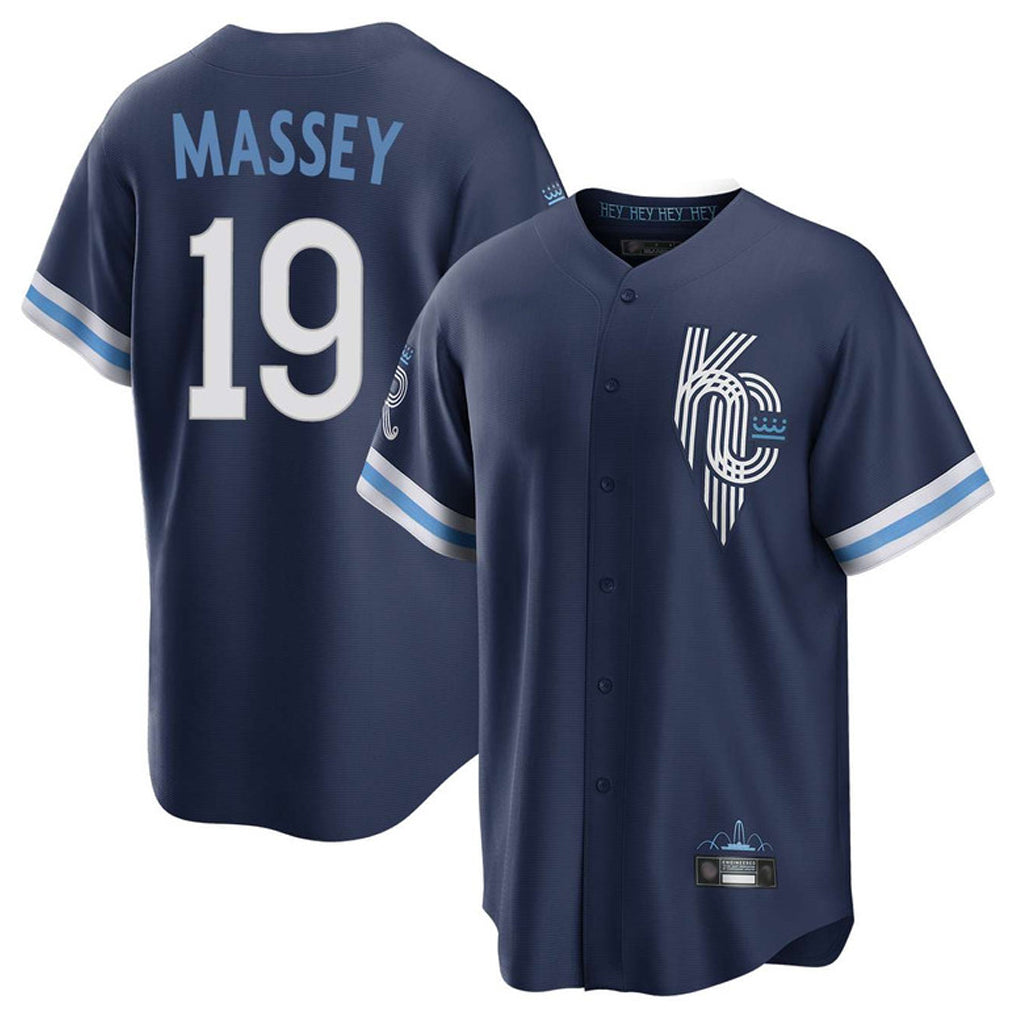 Choea KC.Royals #19 Michael Massey Player Navy City Connect Home Game Stitched Jerseys