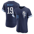 Choea KC.Royals #19 Michael Massey Player Navy City Connect Limited Elite Home Stitched Jerseys