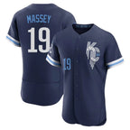 Choea KC.Royals #19 Michael Massey Player Navy City Connect Limited Elite Home Stitched Jerseys