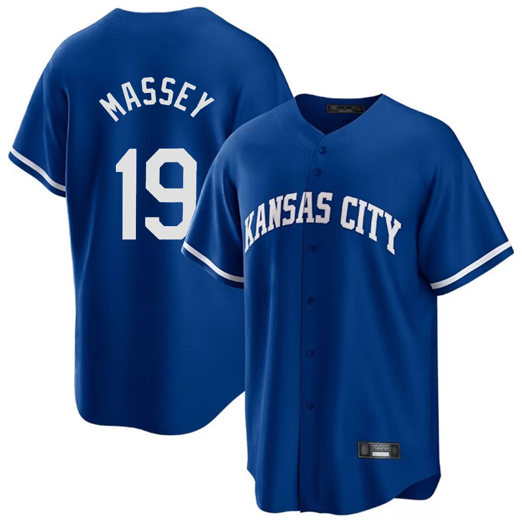 Choea KC.Royals #19 Michael Massey Player Royal Game Home Stitched Jerseys