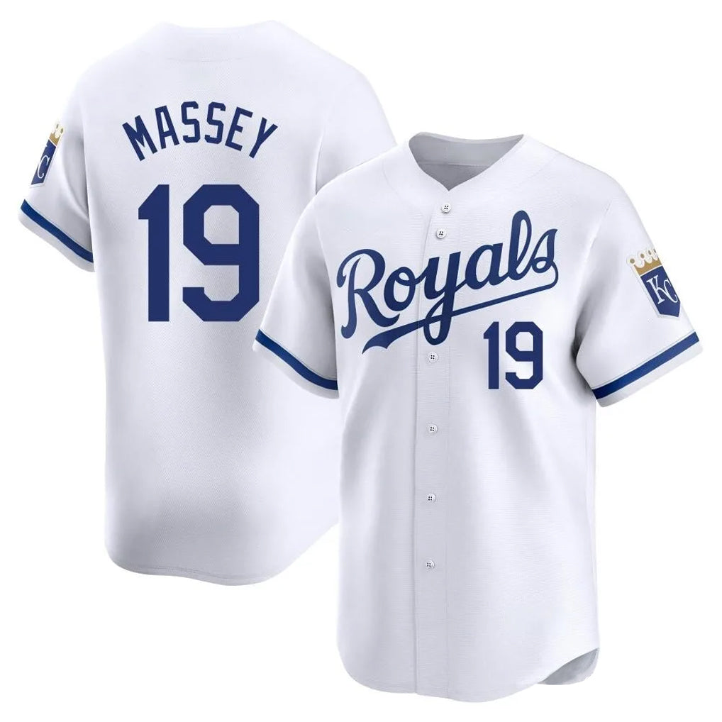 Choea KC.Royals #19 Michael Massey Player White Alt Limited Home Stitched Jerseys