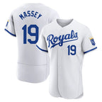 Choea KC.Royals #19 Michael Massey Player White Limited Elite Home Game Stitched Jerseys
