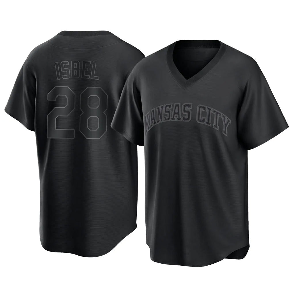 Choea KC.Royals #28 Kyle Isbel Player Black Fashion Game Stitched Jerseys