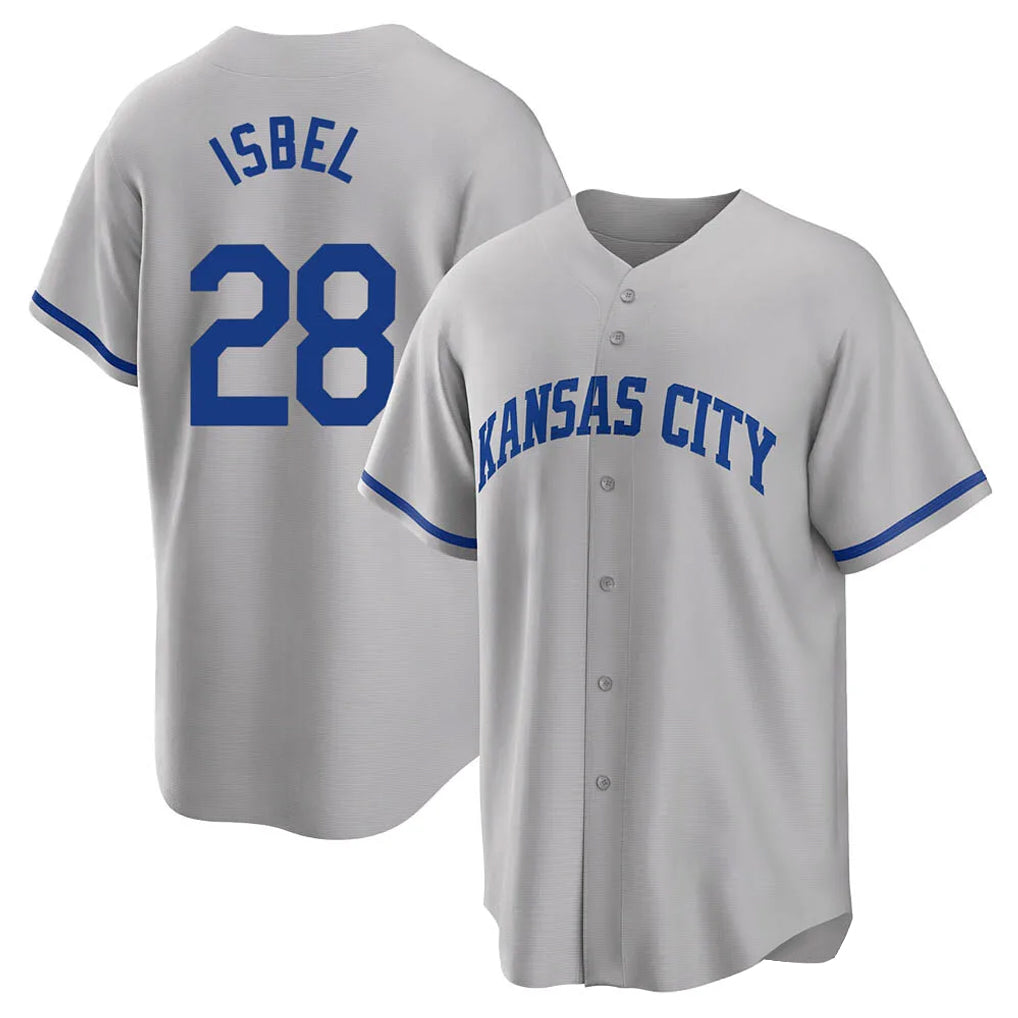 Choea KC.Royals #28 Kyle Isbel Player Gray Game Home Stitched Jerseys
