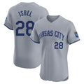 Choea KC.Royals #28 Kyle Isbel Player Gray Limited Elite Home Stitched Jerseys