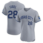 Choea KC.Royals #28 Kyle Isbel Player Gray Limited Elite Home Stitched Jerseys