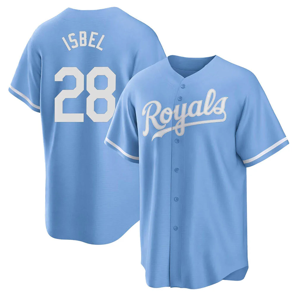 Choea KC.Royals #28 Kyle Isbel Player Light Blue Home Game Stitched Jerseys
