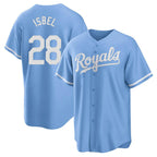 Choea KC.Royals #28 Kyle Isbel Player Light Blue Home Game Stitched Jerseys