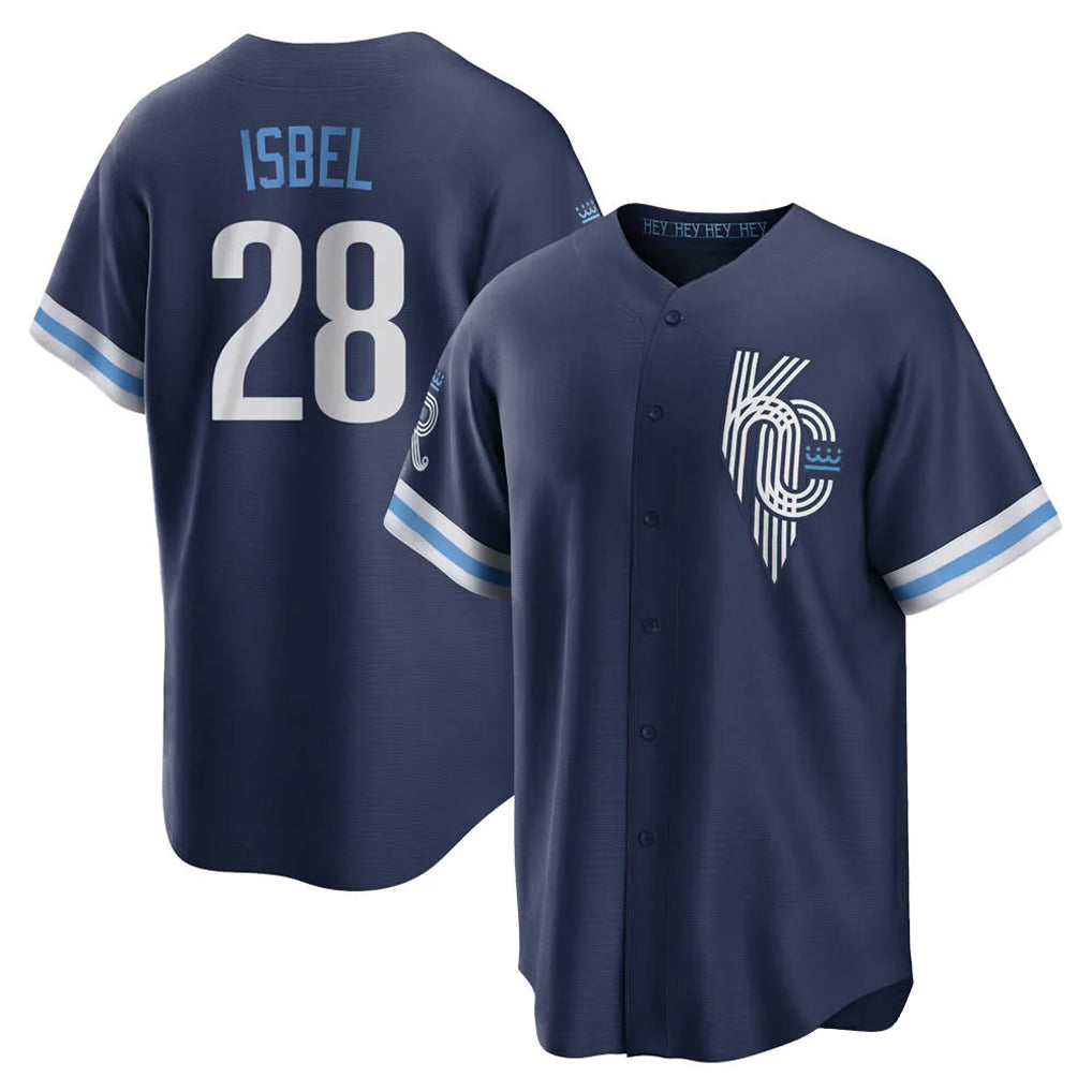 Choea KC.Royals #28 Kyle Isbel Player Navy City Connect Home Game Stitched Jerseys