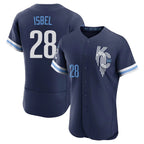 Choea KC.Royals #28 Kyle Isbel Player Navy City Connect Limited Elite Home Stitched Jerseys