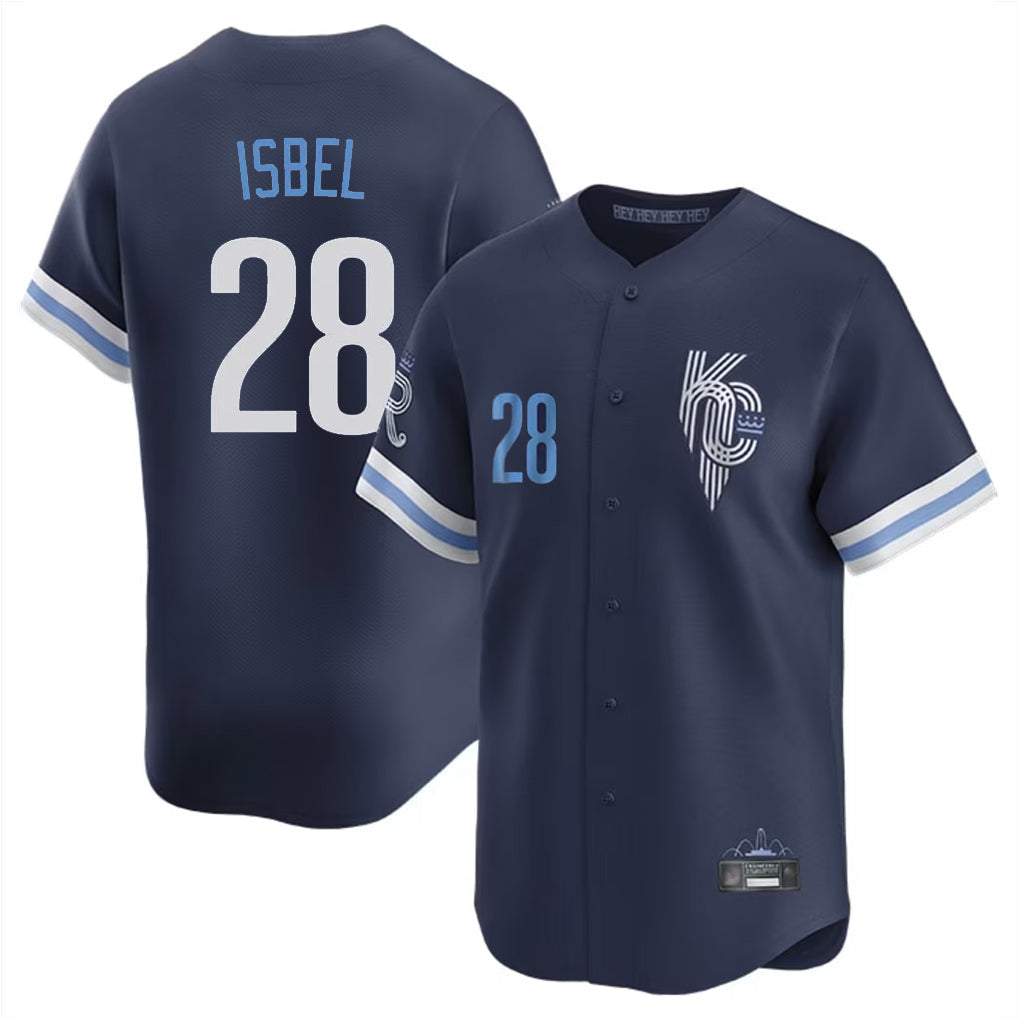 Choea KC.Royals #28 Kyle Isbel Player Navy City Connect Limited Home Stitched Jerseys