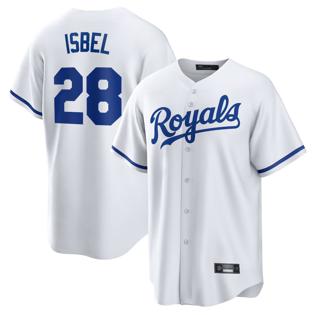 Choea KC.Royals #28 Kyle Isbel Player White Home Game Stitched Jerseys