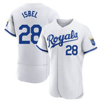 Choea KC.Royals #28 Kyle Isbel Player White Limited Elite Home Game Stitched Jerseys