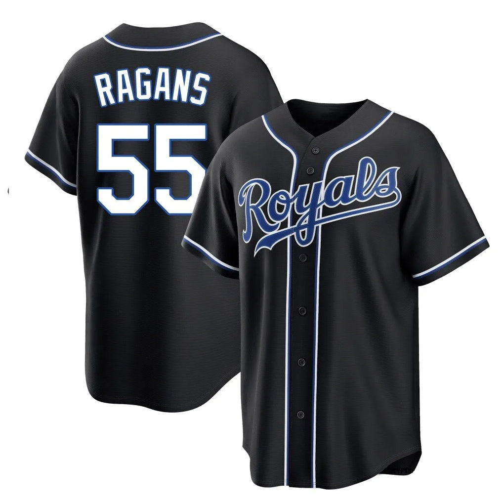 Choea KC.Royals #55 Cole Ragans Player Black Carbon Fashion Home Game Stitched Jerseys