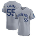 Choea KC.Royals #55 Cole Ragans Player Gray Limited Elite Home Stitched Jerseys