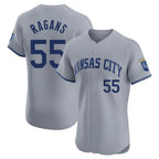 Choea KC.Royals #55 Cole Ragans Player Gray Limited Elite Home Stitched Jerseys