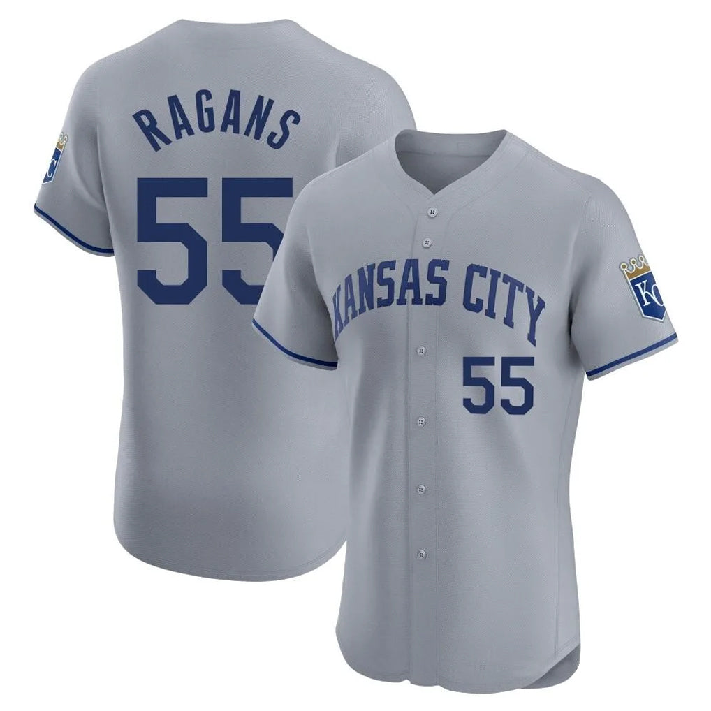 Choea KC.Royals #55 Cole Ragans Player Gray Limited Elite Home Stitched Jerseys