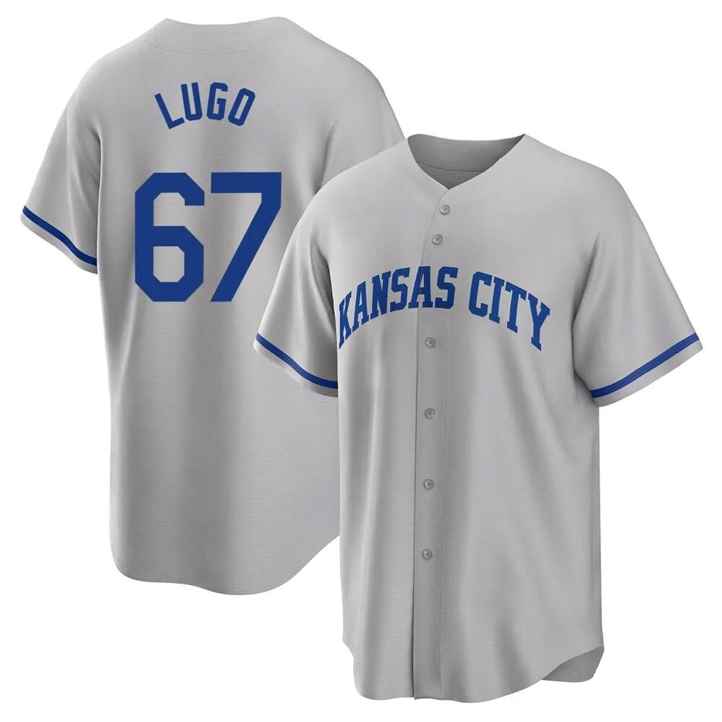 Choea KC.Royals #67 Seth Lugo Player Gray Game Home Stitched Jerseys