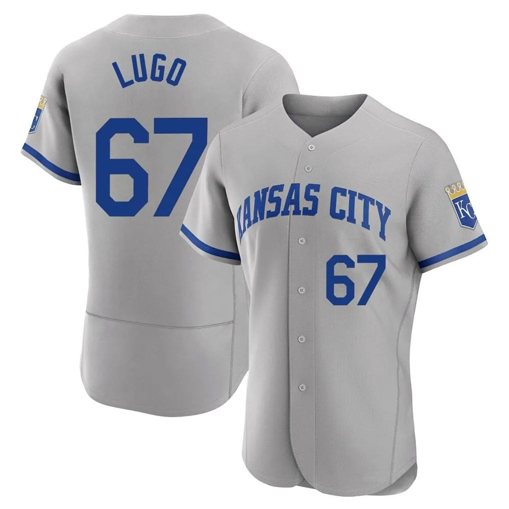 Choea KC.Royals #67 Seth Lugo Player Gray Limited Elite Home Game Stitched Jerseys