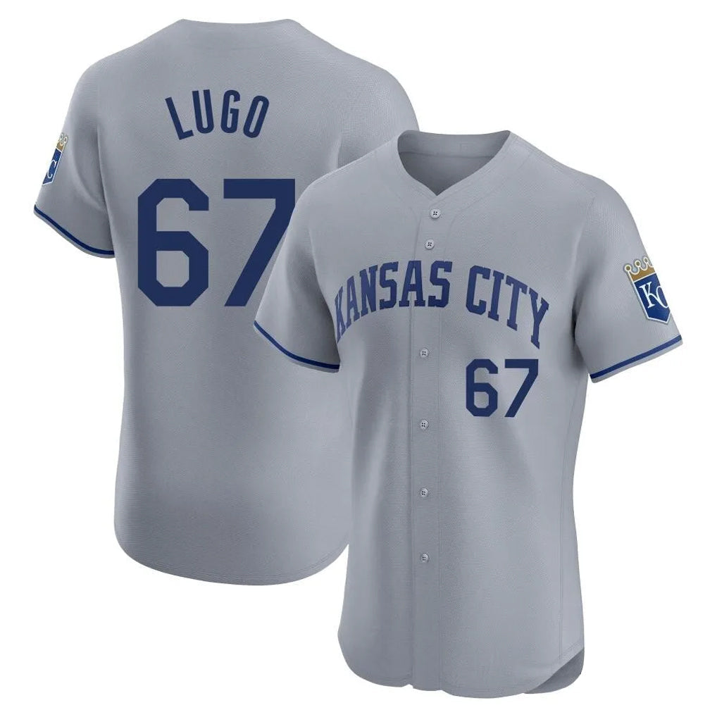 Choea KC.Royals #67 Seth Lugo Player Gray Limited Elite Home Stitched Jerseys