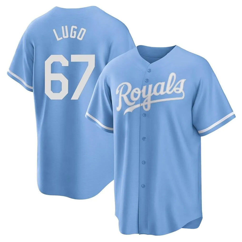 Choea KC.Royals #67 Seth Lugo Player Light Blue Home Game Stitched Jerseys