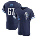 Choea KC.Royals #67 Seth Lugo Player Navy City Connect Limited Elite Home Stitched Jerseys