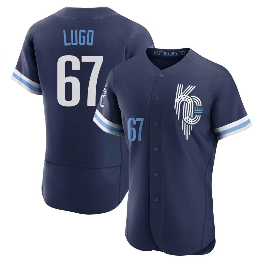 Choea KC.Royals #67 Seth Lugo Player Navy City Connect Limited Elite Home Stitched Jerseys