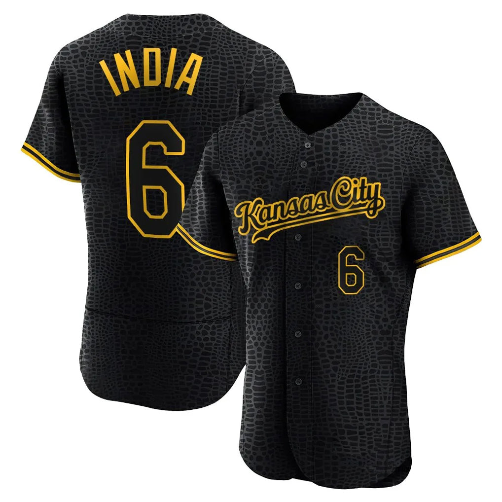 Choea KC.Royals #6 Jonathan India Player Black Snake Skin City Limited Elite Stitched Jerseys