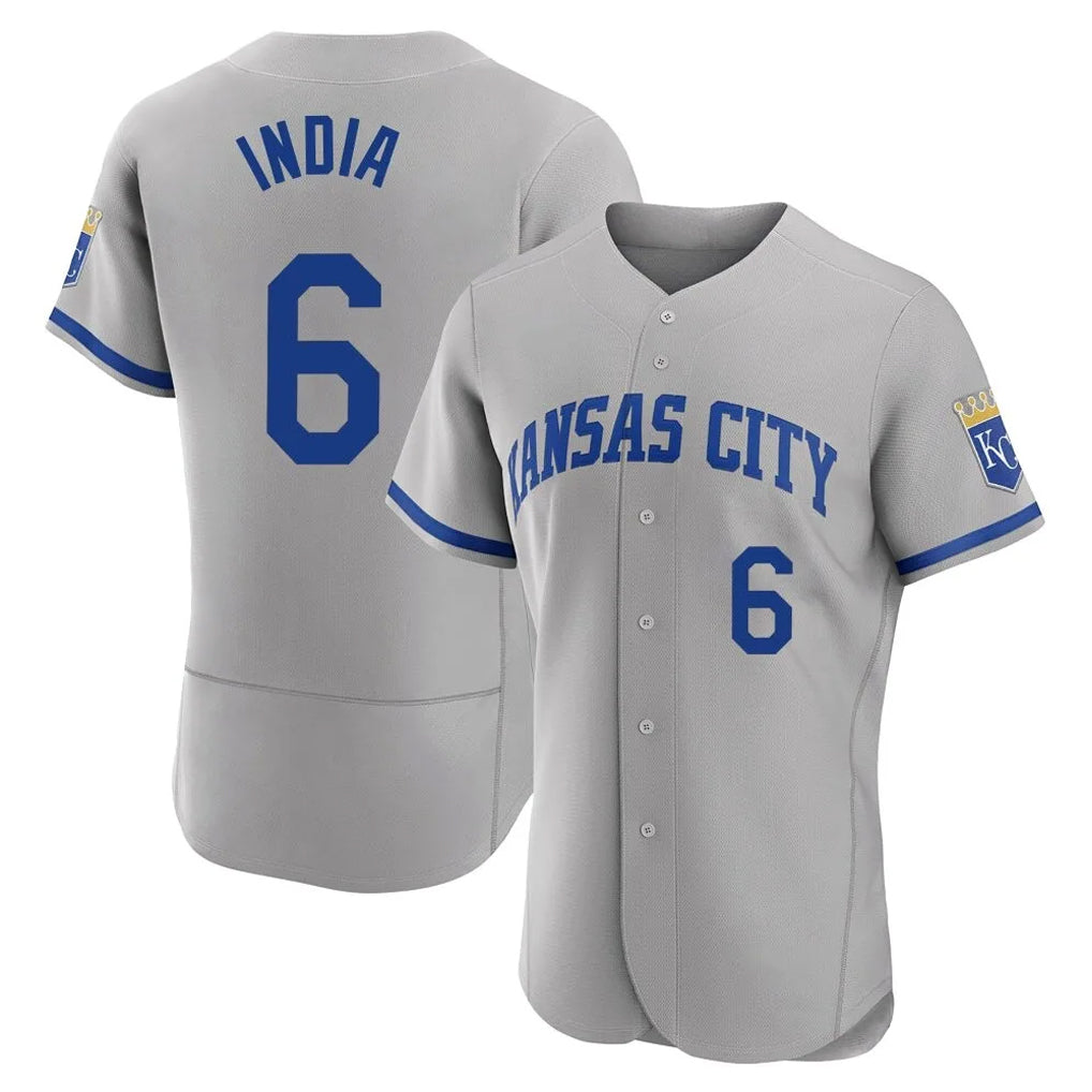 Choea KC.Royals #6 Jonathan India Player Gray Limited Elite Home Game Stitched Jerseys