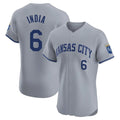 Choea KC.Royals #6 Jonathan India Player Gray Limited Elite Home Stitched Jerseys