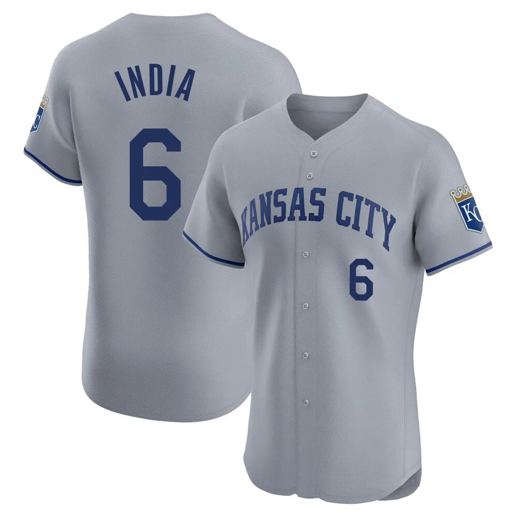 Choea KC.Royals #6 Jonathan India Player Gray Limited Elite Home Stitched Jerseys