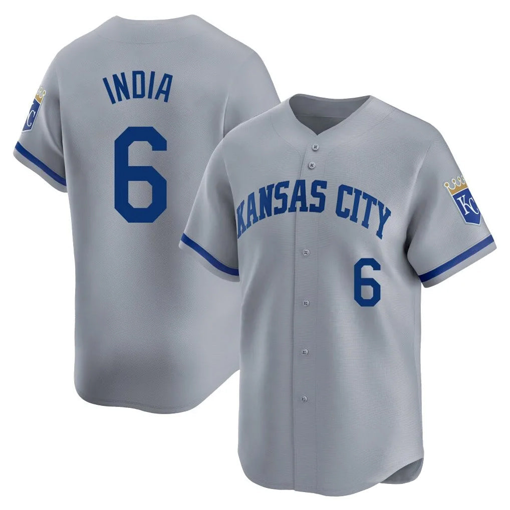 Choea KC.Royals #6 Jonathan India Player Gray Limited Home Stitched Jerseys