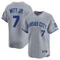 Choea KC.Royals #7 Bobby Witt Jr. Player Gray Limited Home Stitched Jerseys