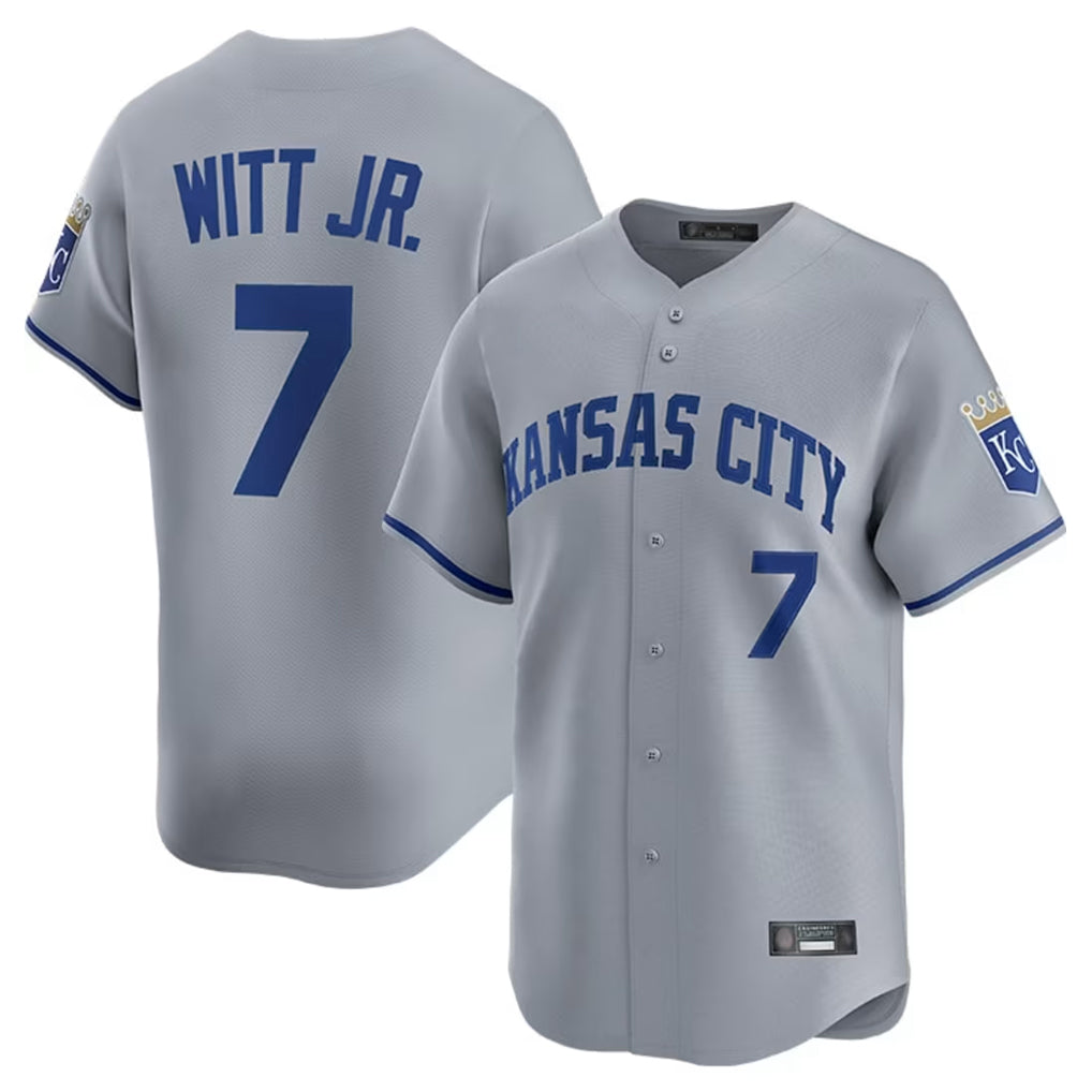Choea KC.Royals #7 Bobby Witt Jr. Player Gray Limited Home Stitched Jerseys