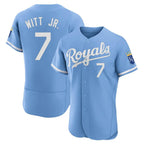 Choea KC.Royals #7 Bobby Witt Jr. Player Light Blue Alt Limited Elite Home Stitched Jerseys