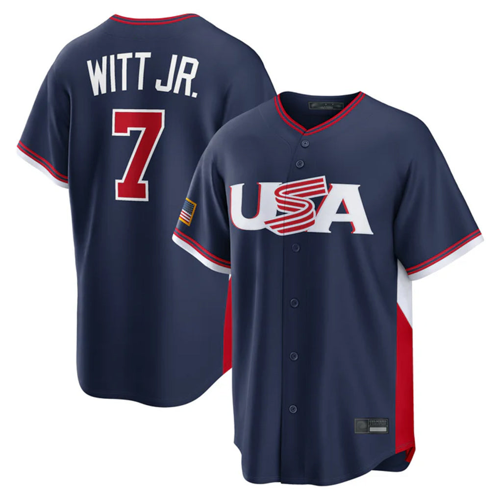 Choea KC.Royals #7 Bobby Witt Jr. Player Navy USA 2026 World Classic Game Stitched Jerseys