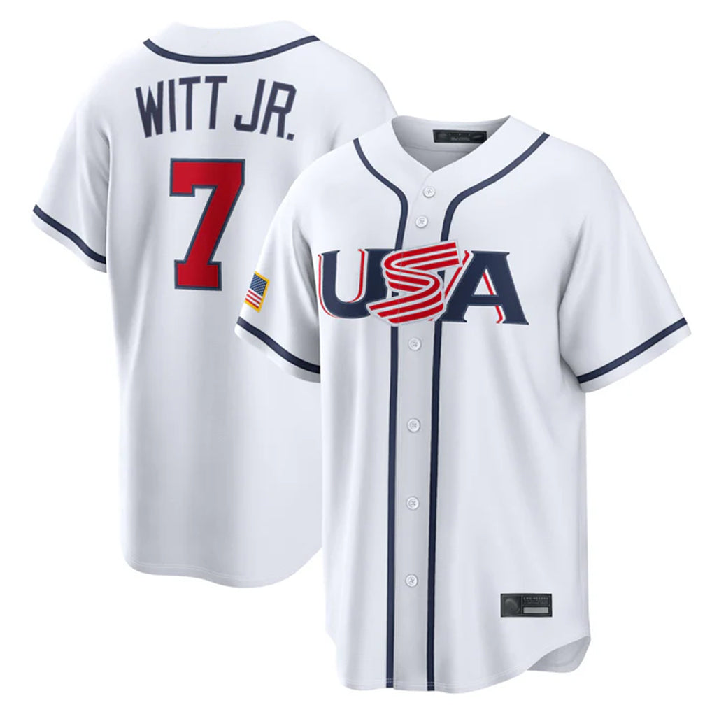 Choea KC.Royals #7 Bobby Witt Jr. Player White USA 2026 World Classic Game Stitched Jerseys