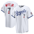 Choea KC.Royals #7 Bobby Witt Jr. White USA 250 Fourth of July Home Stadium Jersey