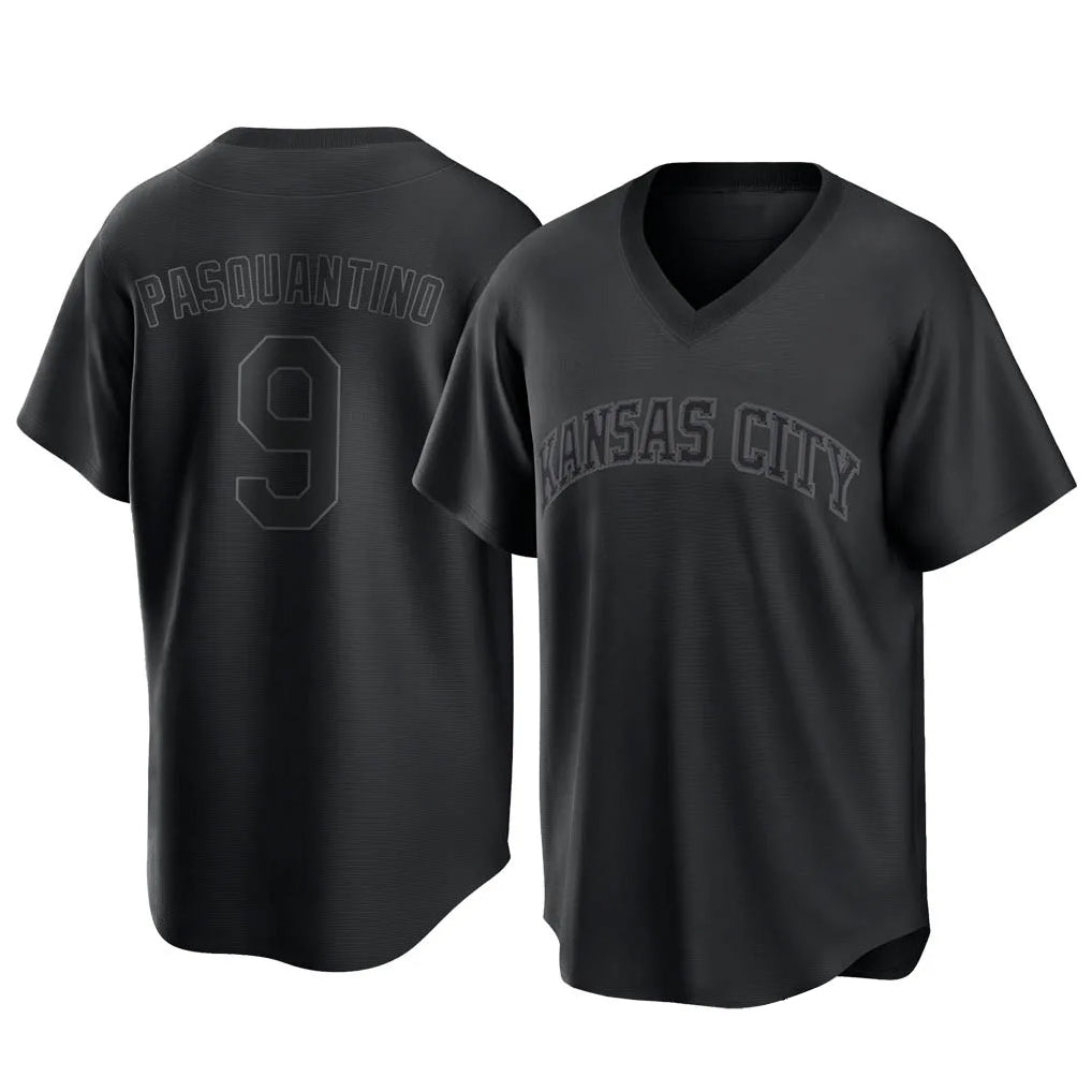 Choea KC.Royals #9 Vinnie Pasquantino Player Black Fashion Game Stitched Jerseys