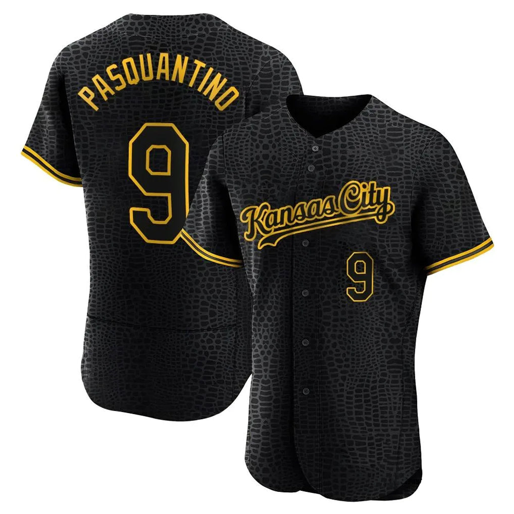 Choea KC.Royals #9 Vinnie Pasquantino Player Black Snake Skin City Limited Elite Stitched Jerseys