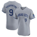 Choea KC.Royals #9 Vinnie Pasquantino Player Gray Limited Elite Home Stitched Jerseys
