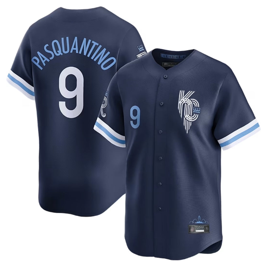 Choea KC.Royals #9 Vinnie Pasquantino Player Navy City Connect Limited Home Stitched Jerseys